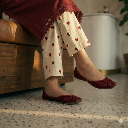 Premium Cherry Red Kurti Palazzo Co-Ord Set