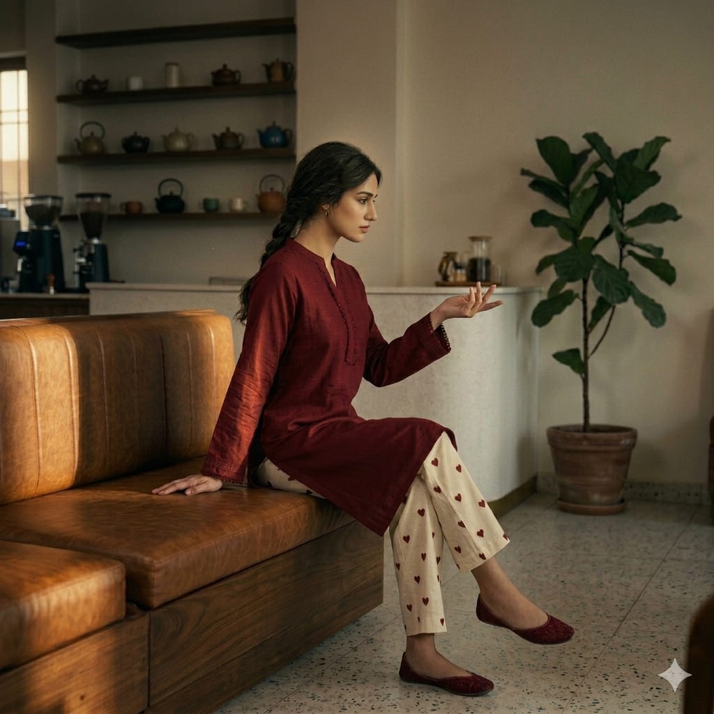 Premium Cherry Red Kurti Palazzo Co-Ord Set