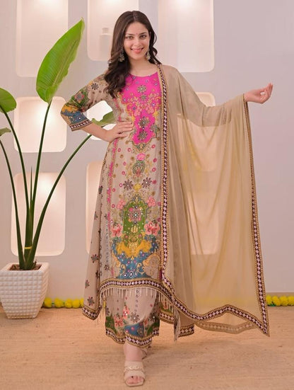 Women's ethnic Noori Anarkali Kurta with dupatta set