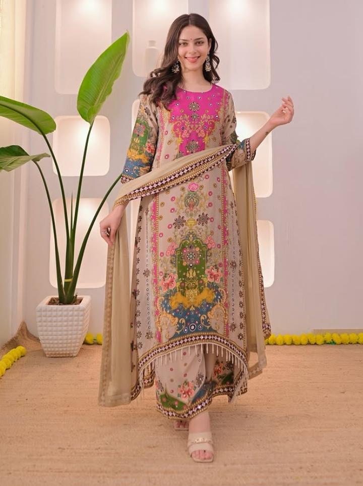 Women's ethnic Noori Anarkali Kurta with dupatta set